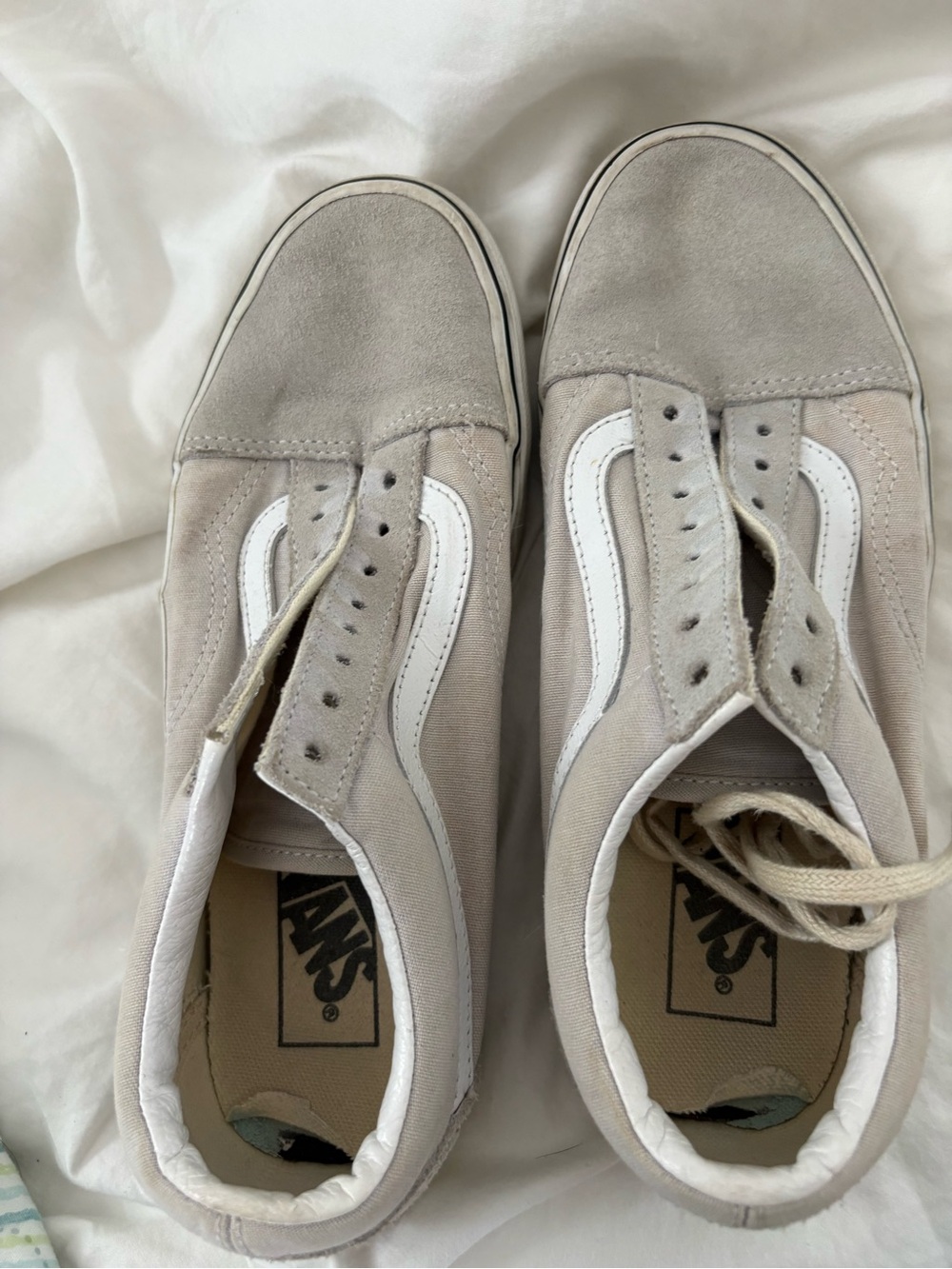 Vans Old Skool Suede Sneakers in Light Gray and White